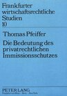 Buchcover Die Bedeutung des privatrechtlichen Immissionsschutzes