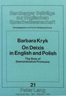 Buchcover On Deixis in English and Polish