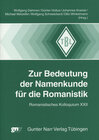 Buchcover Zur Bedeutung der Namenkunde für die Romanistik