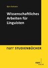 Buchcover Wissenschaftliches Arbeiten für Linguisten