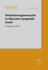 Buchcover Orientierungsversuche in Giacomo Leopardis Canti