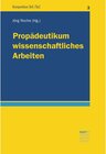 Buchcover Propädeutikum wissenschaftliches Arbeiten / Kompendium DaF/DaZ Bd.3
