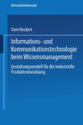 Buchcover Informations- und Kommunikationstechnologie beim Wissensmanagement