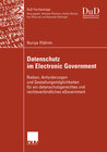 Buchcover Datenschutz im Electronic Government