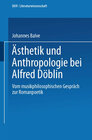 Buchcover Ästhetik und Anthropologie bei Alfred Döblin