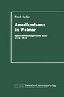 Buchcover Amerikanismus in Weimar
