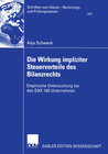 Buchcover Die Wirkung impliziter Steuervorteile des Bilanzrechts