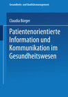 Buchcover Patientenorientierte Information und Kommunikation im Gesundheitswesen