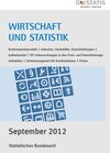 Buchcover Wirtschaft und Statistik, September 2012