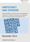Buchcover Wirtschaft und Statistik, Dezember 2012
