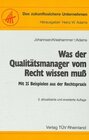 Buchcover Was der Qualitätsmanager vom Recht wissen muss