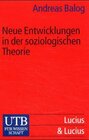 Buchcover Neue Entwicklungen in der soziologischen Theorie