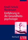 Buchcover Einführung Gesundheitspsychologie