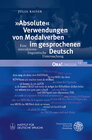 Buchcover »Absolute« Verwendungen von Modalverben im gesprochenen Deutsch
