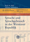 Buchcover Sprache und Sprachgebrauch in der Weimarer Republik