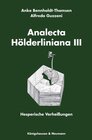 Buchcover Analecta Hölderliniana III