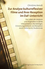 Buchcover Zur Analyse kulturreflexiver Filme und ihrer Rezeption im DaF-Unterricht