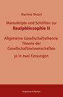 Buchcover Manuskripte und Schriften zur Realphilosophie II