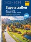 Buchcover ADAC Superstraßen 2023/2024 Deutschland 1:200 000, Österreich, Schweiz 1:300 000