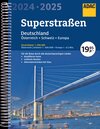Buchcover ADAC Superstraßen Autoatlas 2024/2025 Deutschland 1:200.000, Österreich, Schweiz 1:300.000 mit Europa 1:4,5 Mio.