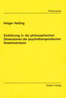 Buchcover Einführung in die philosophischen Dimensionen der psychotherapeutischen Daseinsanalyse