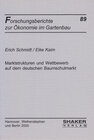 Buchcover Marktstrukturen und Wettbewerb auf dem deutschen Baumschulmarkt
