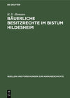 Buchcover Bäuerliche Besitzrechte im Bistum Hildesheim