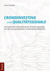 Buchcover Crowdinvesting und Qualitätssignale