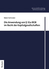 Buchcover Die Anwendung von § 31a BGB im Recht der Kapitalgesellschaften