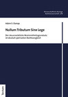 Buchcover Nullum Tributum Sine Lege