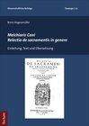 Buchcover Melchioris Cani Relectio de sacramentis in genere