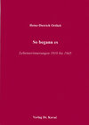 Buchcover So begann es