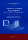Buchcover Pädagogische Psychologie unter gewandelten gesellschaftlichen Bedingungen