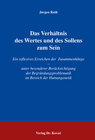 Buchcover Das Verhältnis des Wertes und des Sollens zum Sein