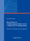 Buchcover Eheverträge im Großherzogtum Baden in der 2. Hälfte des 19. Jahrhunderts