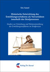Buchcover Historische Entwicklung des Ermittlungsverfahrens als Vorverfahren innerhalb des Strafprozesses