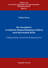 Buchcover Das deregulierte vereinfachte Baugenehmigungsverfahren nach bayerischem Recht