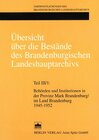 Buchcover Übersicht über die Bestände des Brandenburgischen Landeshauptarchivs