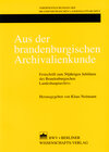 Buchcover Aus der brandenburgischen Archivalienkunde
