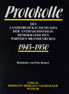 Buchcover Protokolle des Landesblockausschusses der antifaschistisch-demokratischen Parteien Brandenburgs 1945-1950