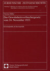 Buchcover Das Gewohnheitsverbrechergesetz vom 24. November 1933