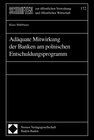 Buchcover Adäquate Mitwirkung der Banken am polnischen Entschuldungsprogramm