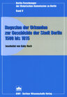 Buchcover Regesten der Urkunden zur Geschichte der Stadt Berlin 1500-1815