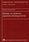 Buchcover Beiträge zur modernen japanischen Rechtsgeschichte