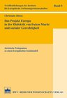 Buchcover Das Projekt Europa in der Dialektik von freiem Markt und sozialer Gerechtigkeit