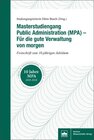 Buchcover Masterstudiengang Public Administration (MPA) - Für die gute Verwaltung von morgen