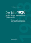 Buchcover Das Jahr 1938 in der deutschsprachigen Volkskunde