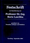 Buchcover Festschrift zur Emeritierung von Prof. Dr. Boris Laschka