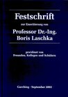 Buchcover Festschrift zur Emeritierung von Prof. Dr. Boris Laschka