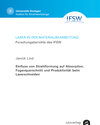 Buchcover Einfluss von Strahlformung auf Absorption, Fugenquerschnitt und Produktivität beim Laserschneiden